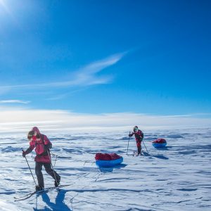 Beautiful ski day on the Antarctica Ice