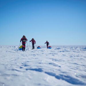 Making miles while skiing on the Ice